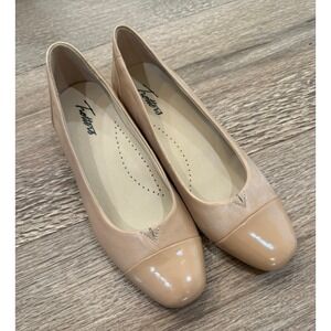 New Trotters‎ Daisy Beige Nude Low Block Heel Leather Pumps Size 6.5